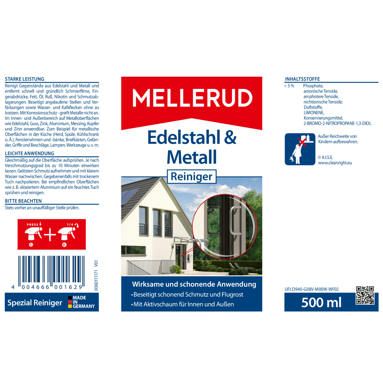 Edelstahl & Metall Reiniger 0,5 l