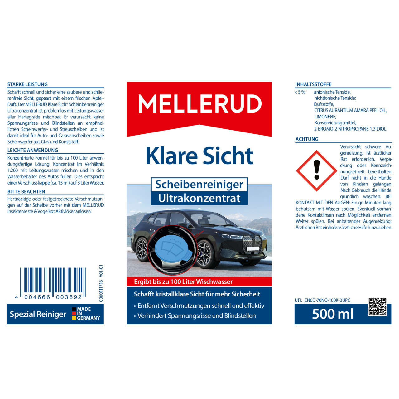 Klare Sicht Scheibenreiniger Ultrakonzentrat 0,5 l