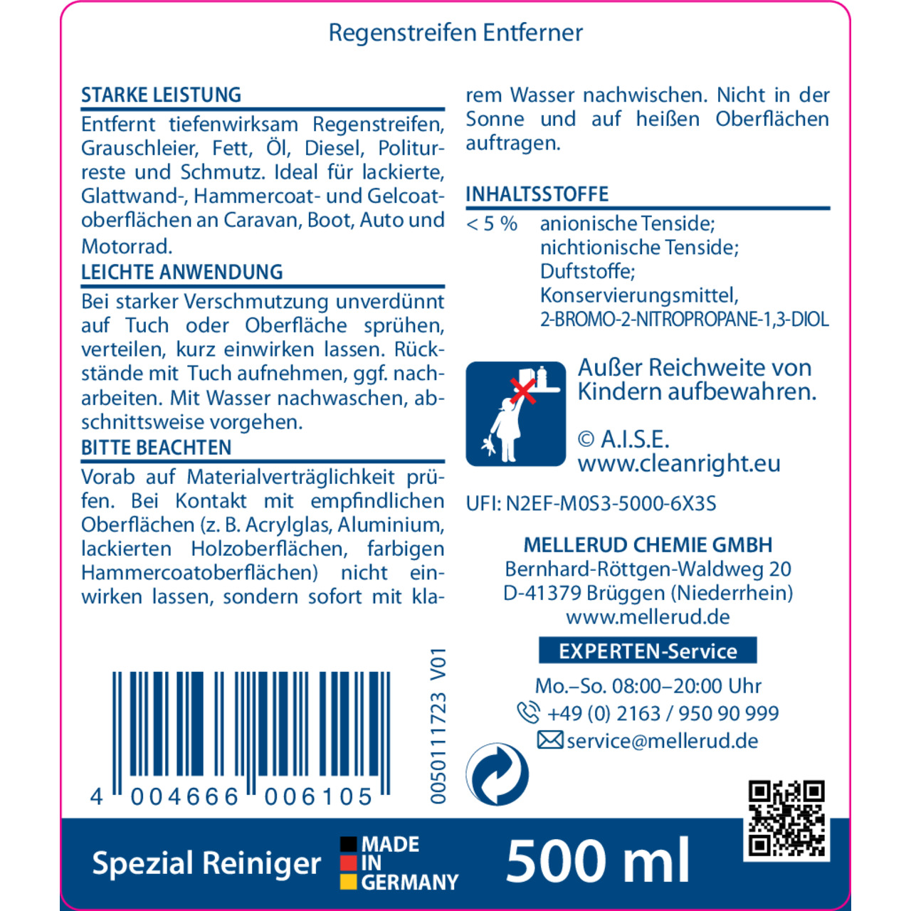 Regenstreifen Entferner 0,5 l