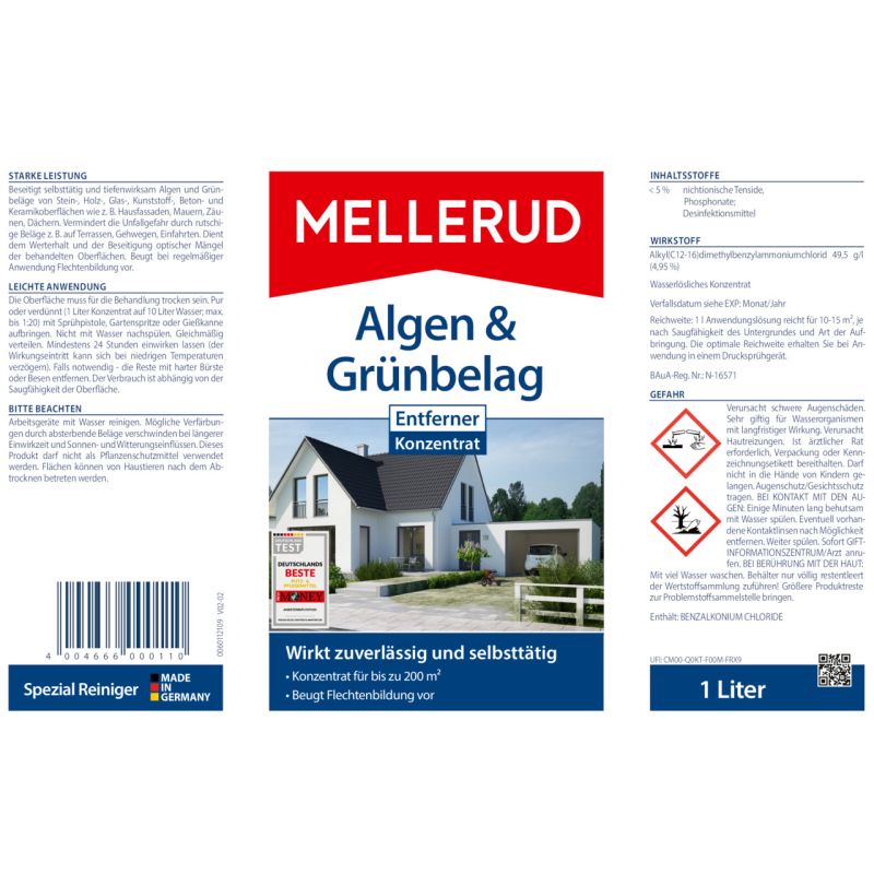 MELLERUD Glasreiniger Konzentrat 0,5 L – Für Fenstersauger, Streifenfrei & Bioabbaubar